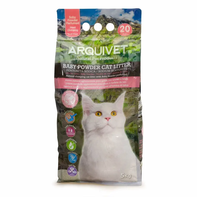 Baby Powder Cat Litter - Arena de bentonita sódica con aroma Talco