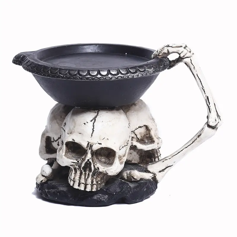 Bandeja Decorativa con Tres Fantasmas – Portavelas de Resina para Halloween