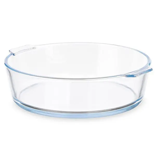 Bandeja Redonda de Vidrio con Asas Vivalto - 21x6cm (1600ml)