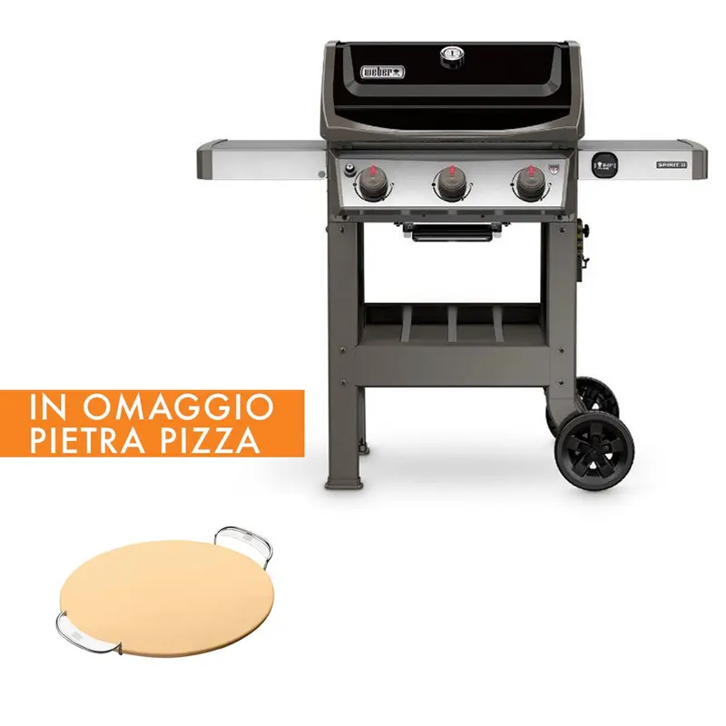 BARBECUE A GAS WEBER SPIRIT II E-310 GBS CON PIETRA PER PIZZA