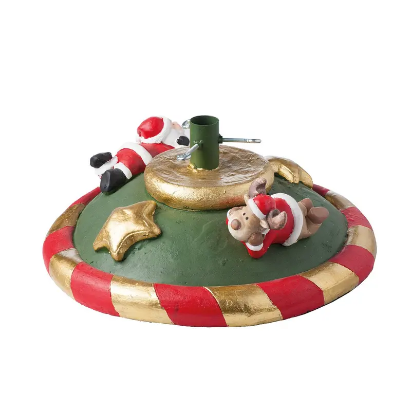 Base Decorata Albero di Natale 45 x 45 x H 23CM in Magnesite