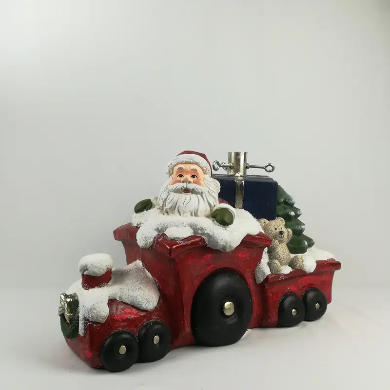 Base Decorata per Albero di Natale Babbo Natale su Trenino