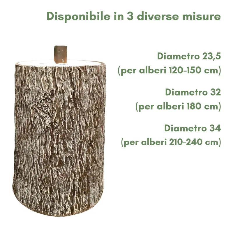 Base in Finto Legno - Base tronco albero di Natale
