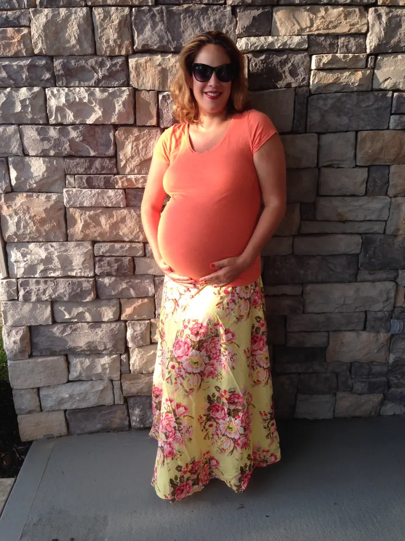 Beige Floral Maternity Skirt