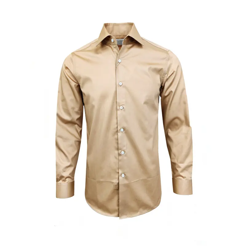 Beige Slim Fit Cotton Shirt
