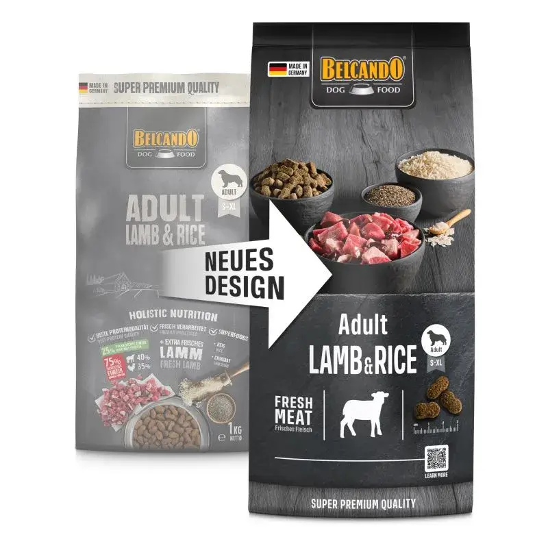 🐑 BELCANDO Adult Lamb & Rice | Pienso con Cordero y Arroz para Perros Adultos Sensibles