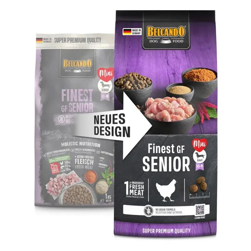 🐶 BELCANDO Finest Grain Free Senior | Pienso sin Cereales para Perros Mayores Pequeños y Medianos