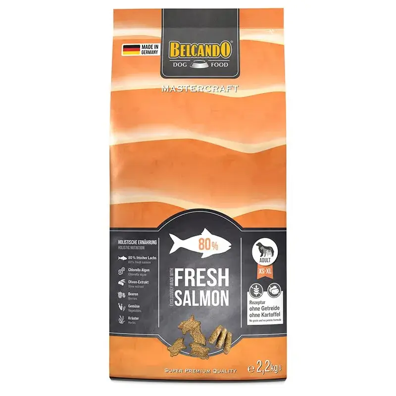 🐟 BELCANDO Mastercraft Fresh Salmon | Pienso sin cereales con 80 % de salmón fresco para perros