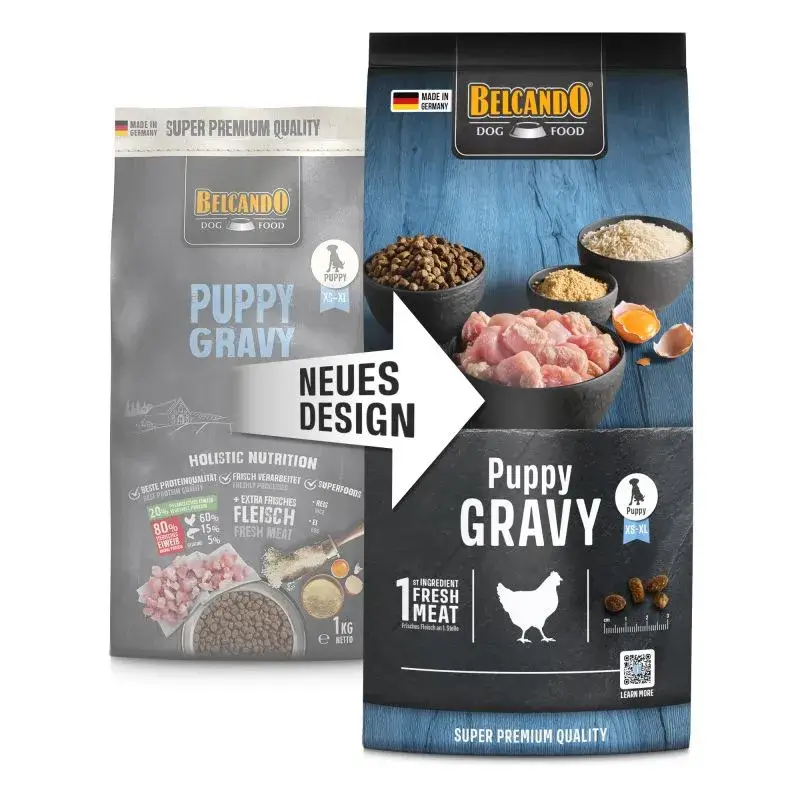 🐶 BELCANDO Puppy Gravy | Pienso para Cachorros con Salsa y Fácil Digestión