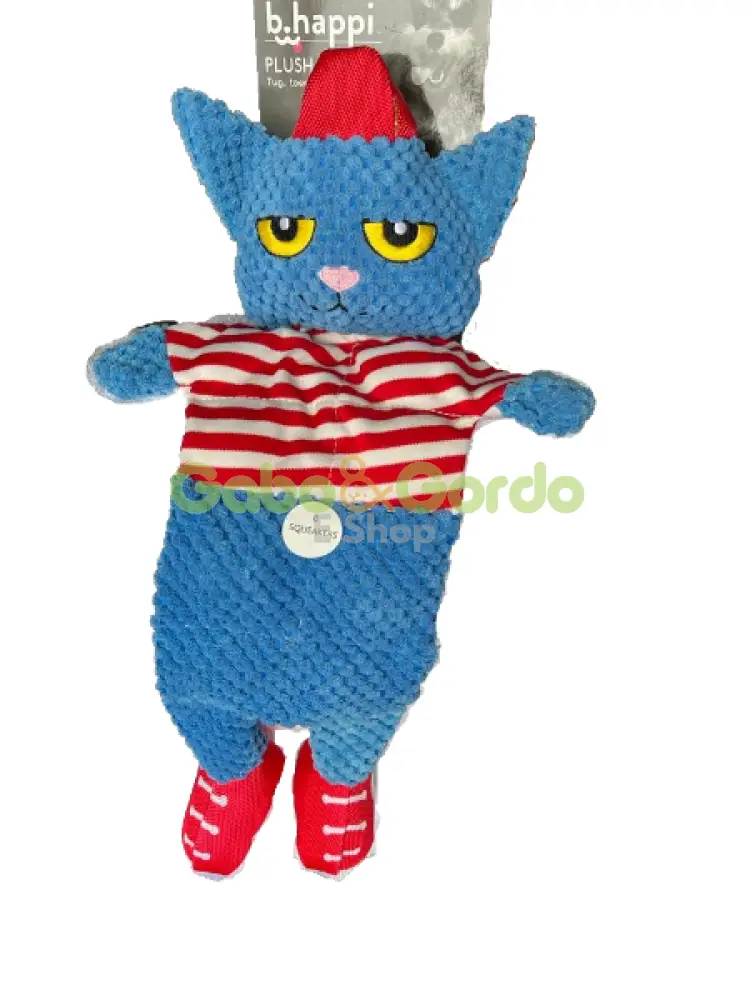 🐱💙 Bhappi Gato Azul 45 cm | Peluche Grande con 8 Chirriadores para Perros