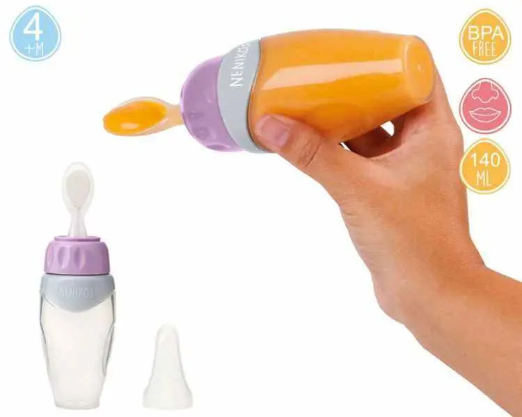 Biberón Dosificador con Cuchara Nenikös – 140 ml, Libre de BPA, Para Bebés a Partir de 4 Meses
