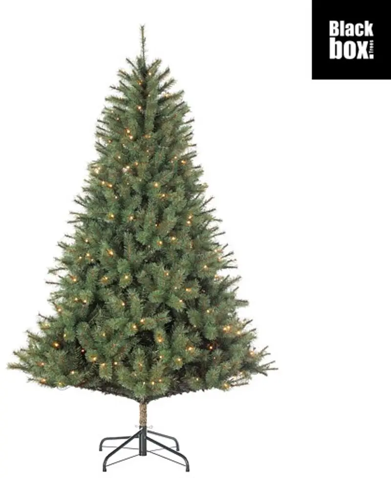 Black box trees norwood kunst kerstboom met verlichting - kunstkerstboom h215 x d137 cm - met timer en dimmer - groen