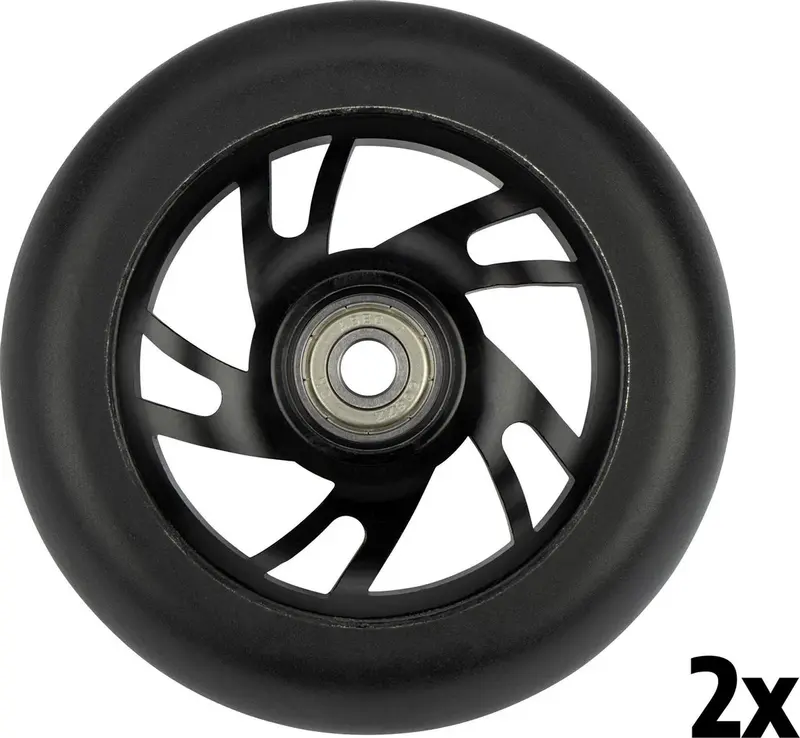 Black dragon stuntstep wielen set - spoked alu - zwart