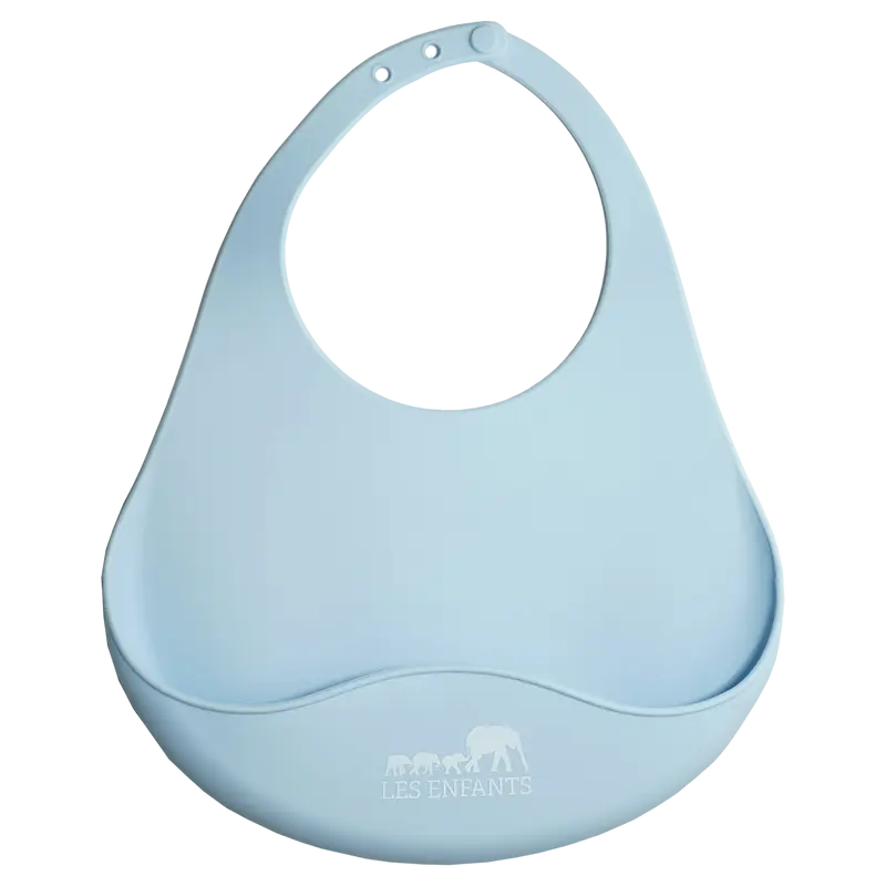 Blue Silicone Baby Bib