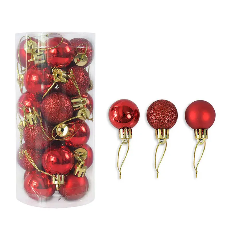 Bolas navideñas brillantes y mate – set de 24 unidades de 3 cm