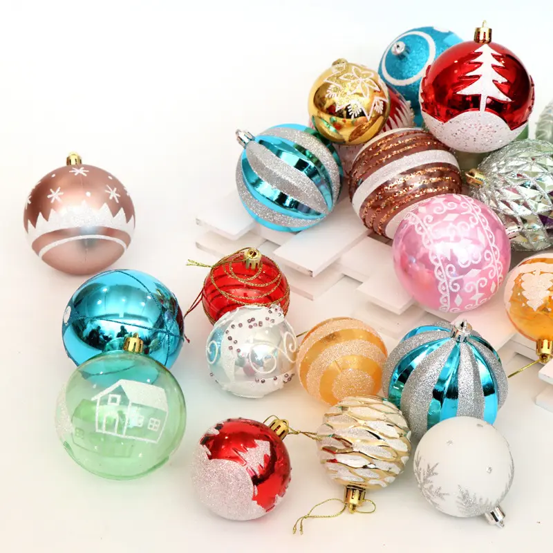 Bolas navideñas pintadas a mano 6 cm – set de 24 unidades