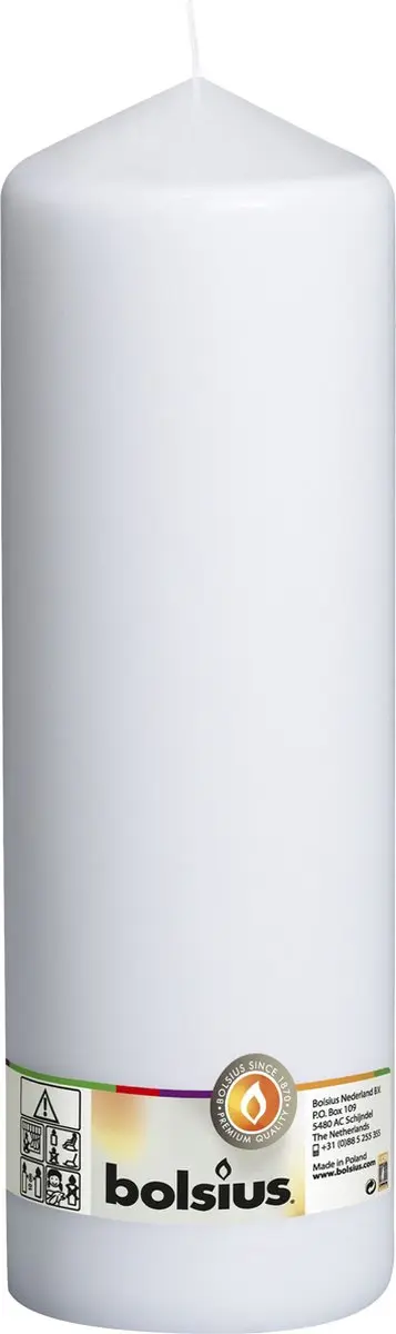 Bolsius stompkaars cello xxl wit - 30 cm ø 10 cm