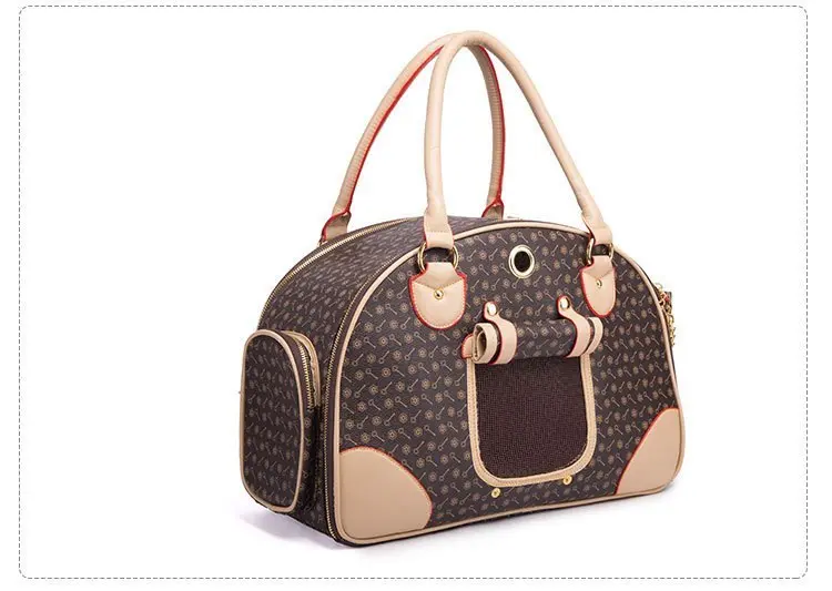 Bolso de viaje para mascotas – Material PU sintético, ligero y elegante para perros y gatos pequeños