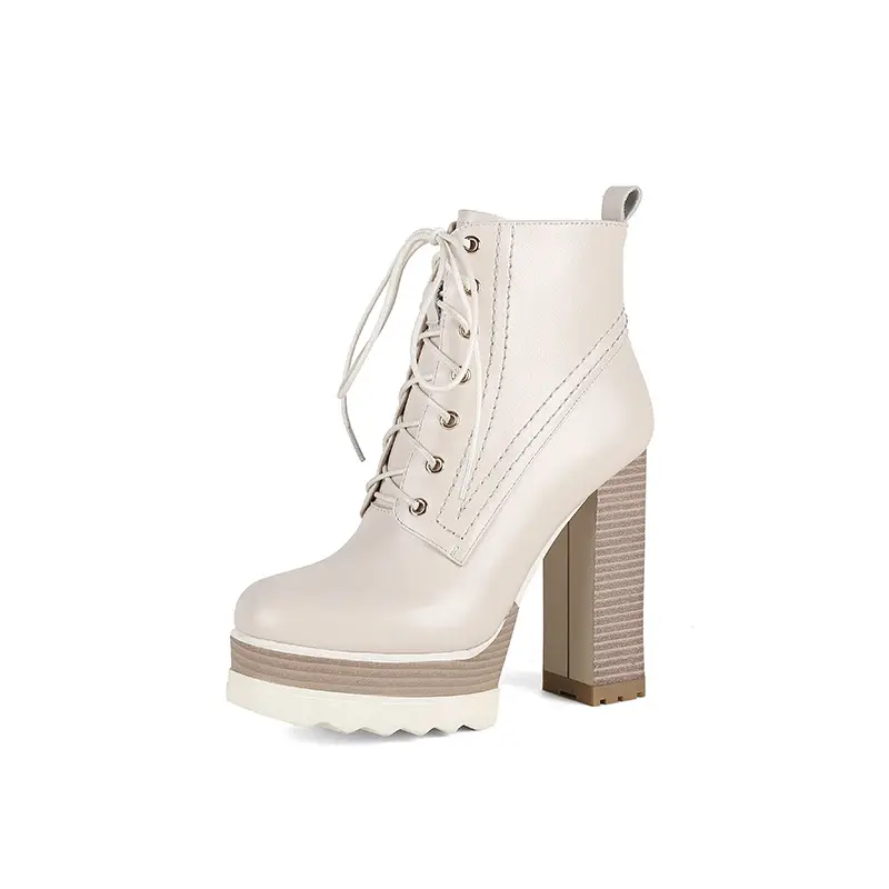 Botas de Tacón Grueso con Plataforma Impermeables para Mujer