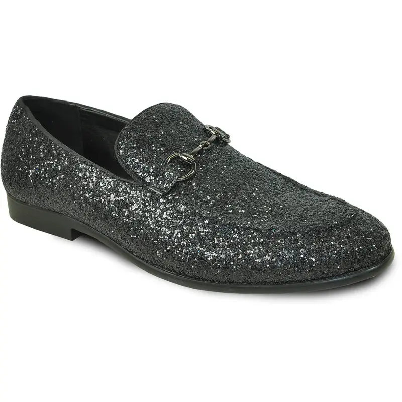 Bravo1 Black Glitter Dress Shoes