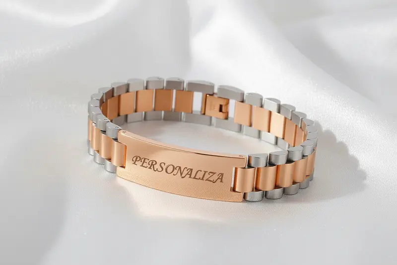 Brazalete de Acero Inoxidable Personalizado Masculino