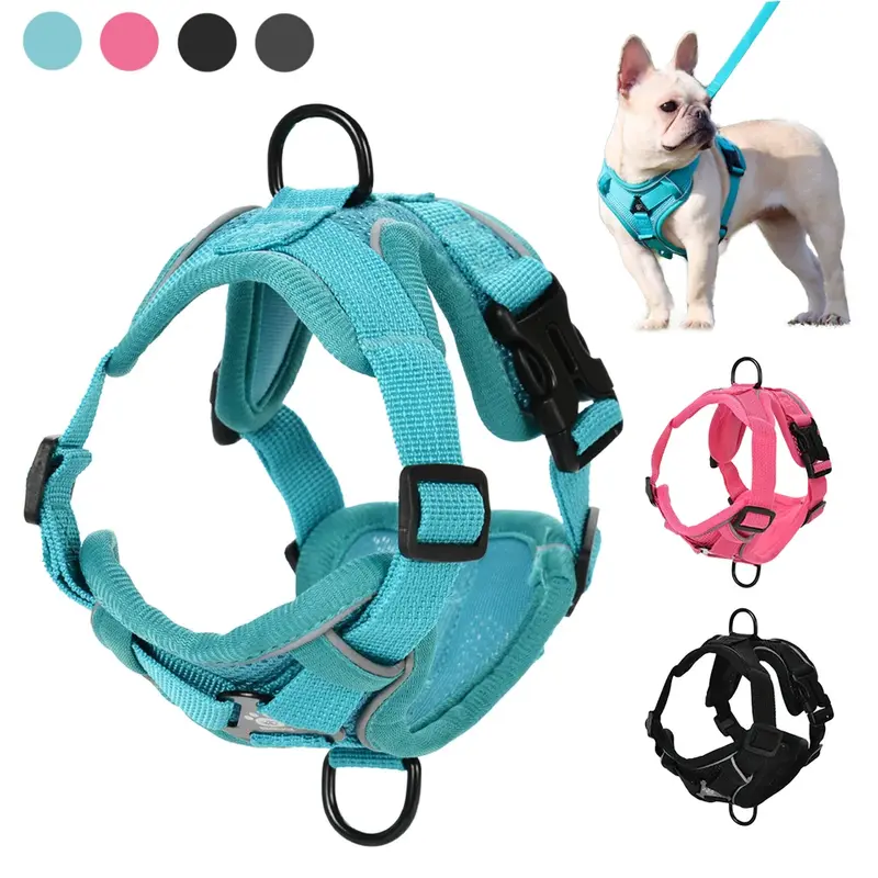 Breathable Dog Harness & Leash Set – No-Pull, Reflective