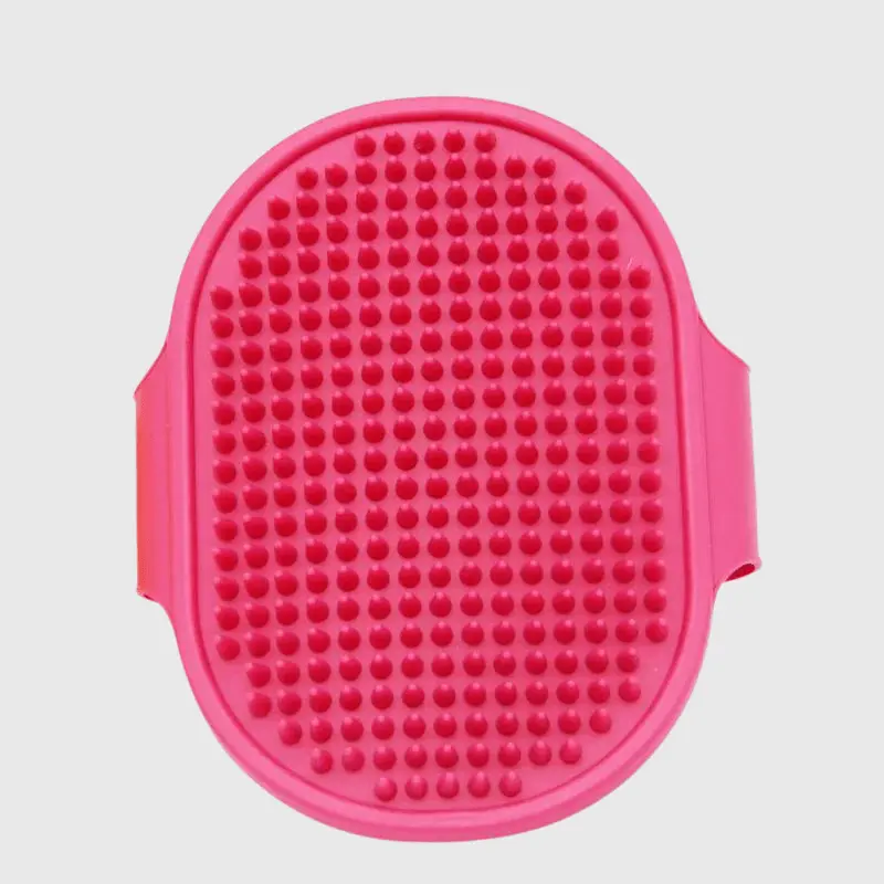 Brosse-gant rose pour chien
