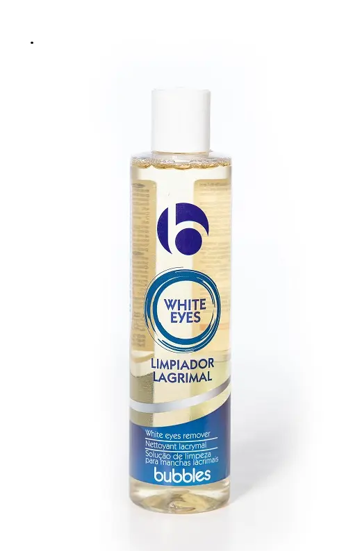 BUBBLES Limpiador de Lagrimal White Eyes 250 ml | Elimina Manchas y Oxidación en Mascotas de Pelo Blanco