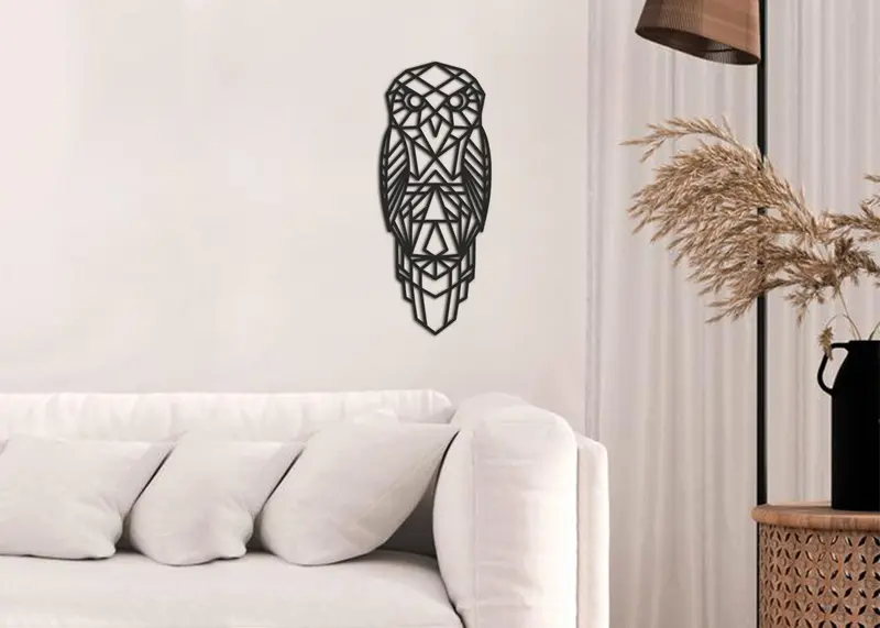 Buho | Figura geométrica | Decoración pared | Hecha en madera
