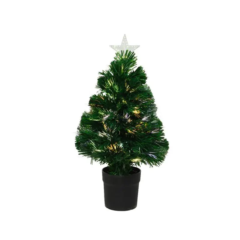 Burtley con vaso - Albero di Natale fibra ottica piccolo
