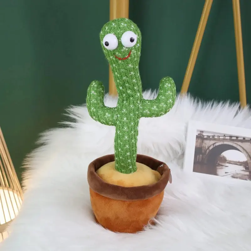 Cactus Bailarín Recargable que Repite Todo lo que Escucha