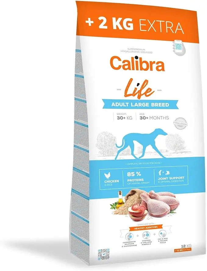 CALIBRA DOG LIFE ADULT LARGE BREED POLLO 12KG+2KG