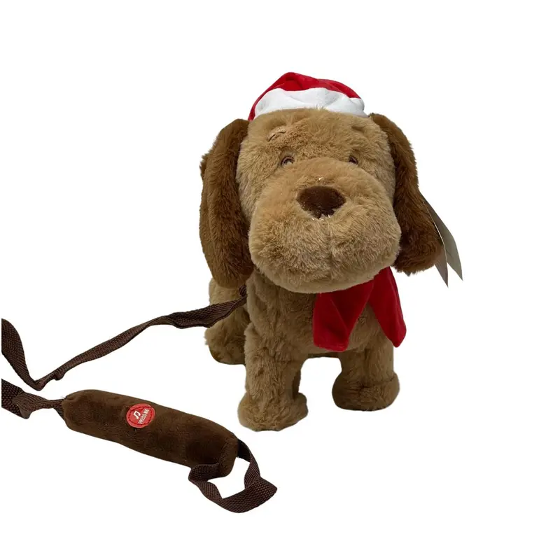 Cane di Natale con guinzaglio, musica e movimento