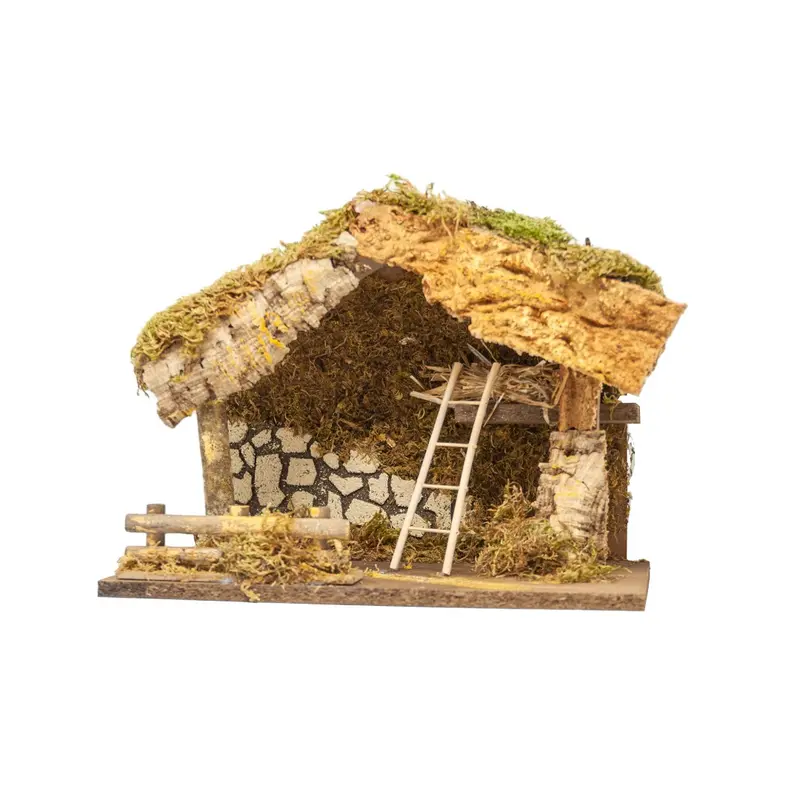 Capanna 33 cm con Luce - Capanna per presepe