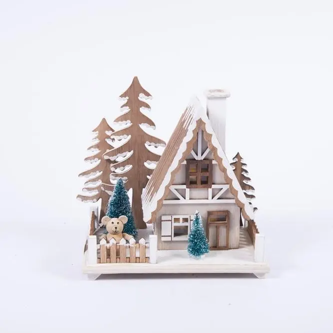 Casetta in Legno con LED 20,6X12,6X20CM