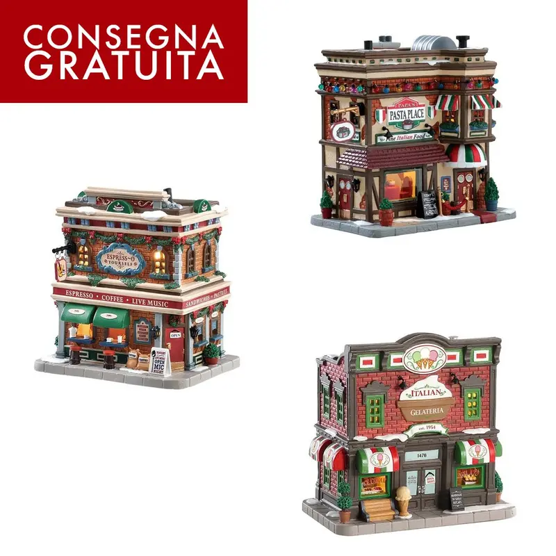 Casette a Led Presepe Lemax Starter Kit Set da 3 Pezzi