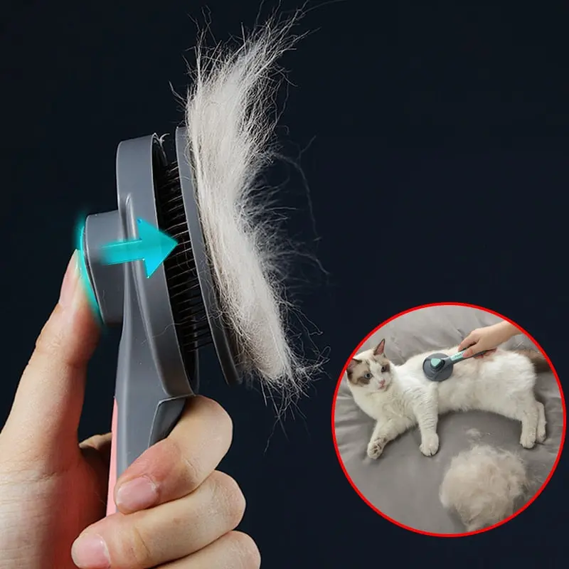 Cat Comb Dog Hair Remover Brush Pet Grooming Slicker Comb Removes Tangled Self Cleaning Pet Supplies Accessories