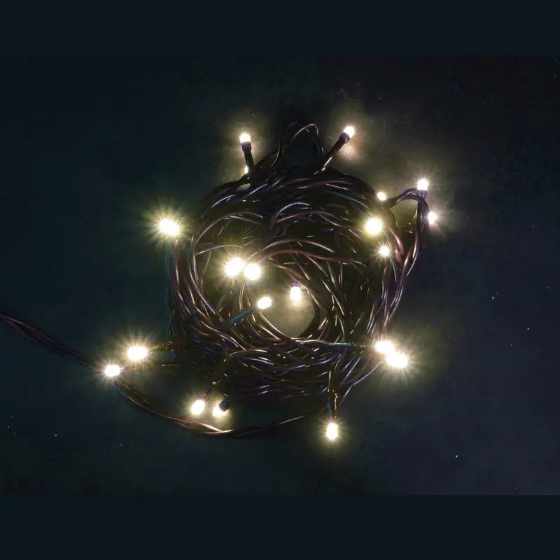 Catena 20 LED luce calda per presepe da interno