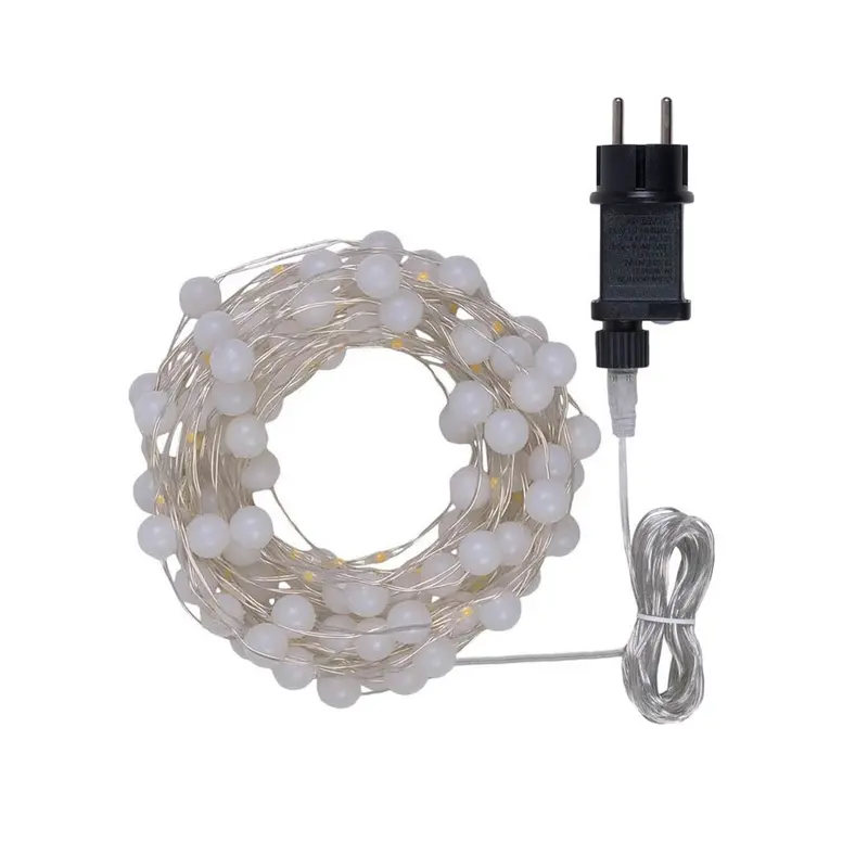 Catena Gummy 200 Micro LED bianco caldo e minisfere colorate