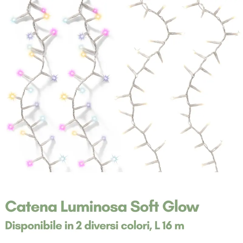 Catena Luminosa di Natale Soft Glow 16 m