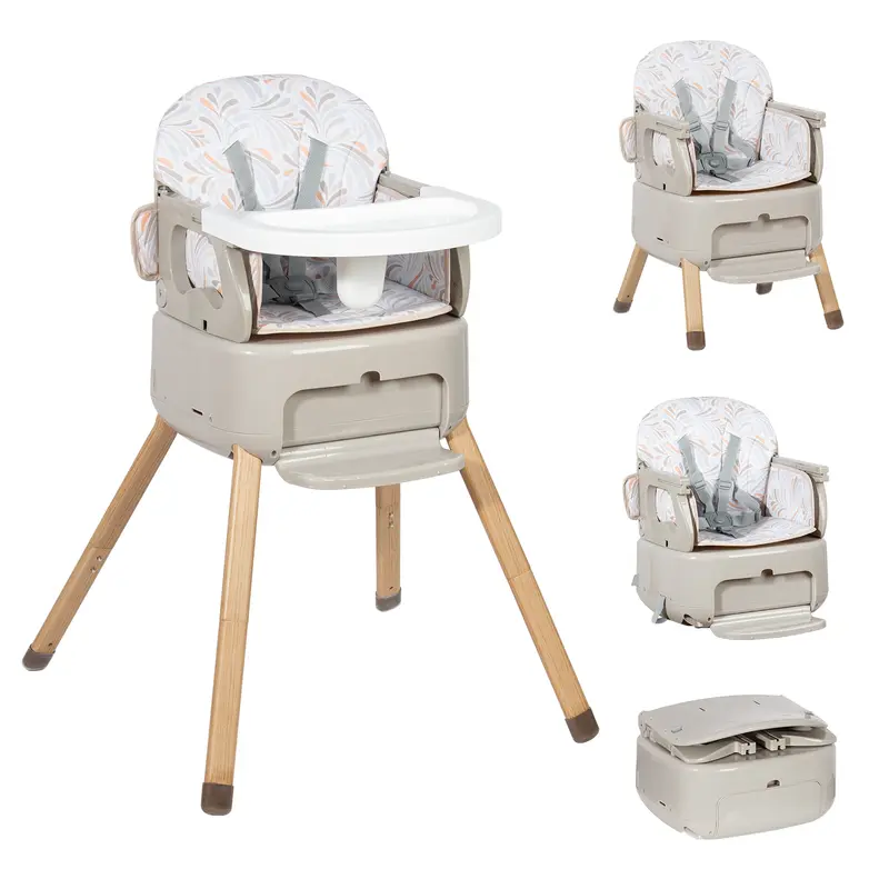 Chaise Haute Bébé 4 en 1 (Gris)