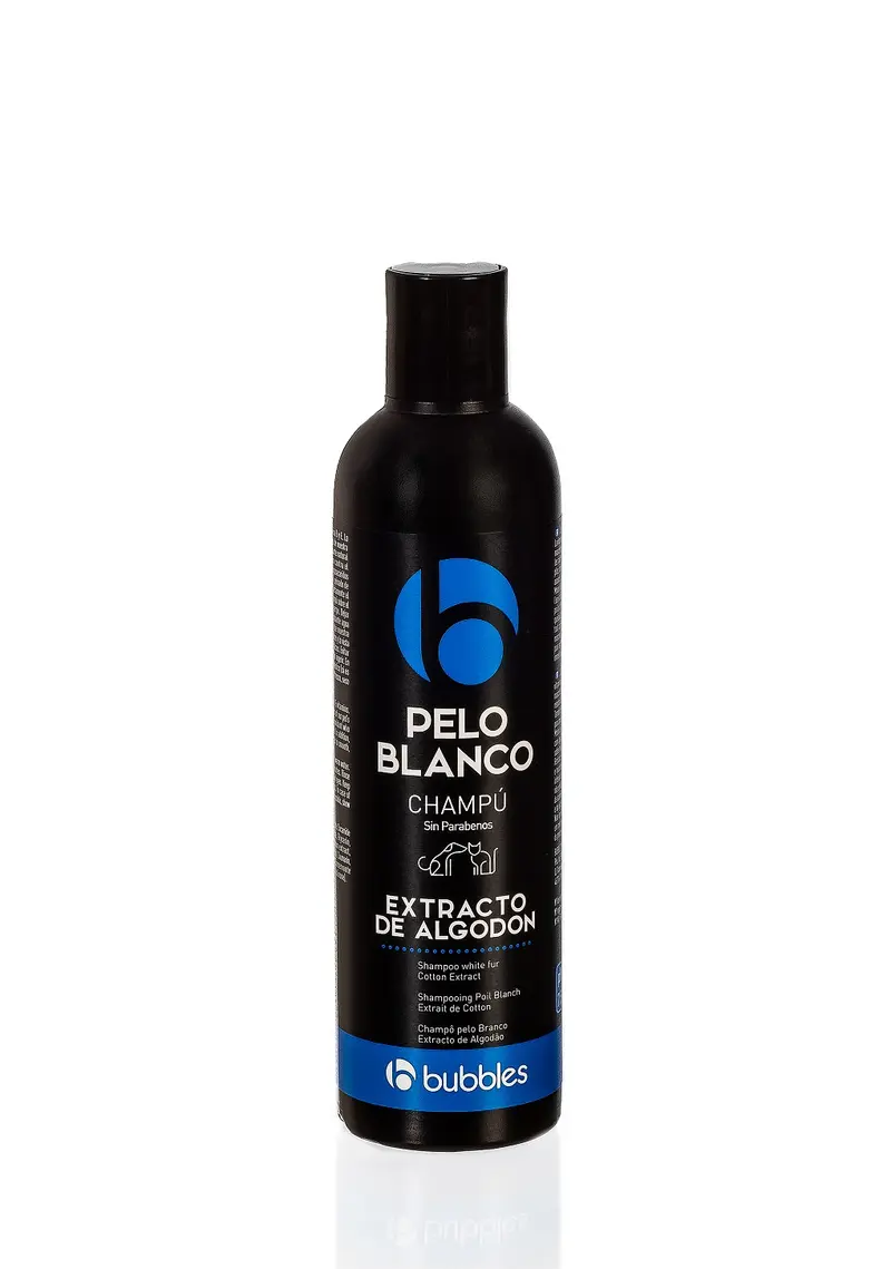 Champú para Pelo Blanco con Extracto de Algodón para Mascotas | Bubbles