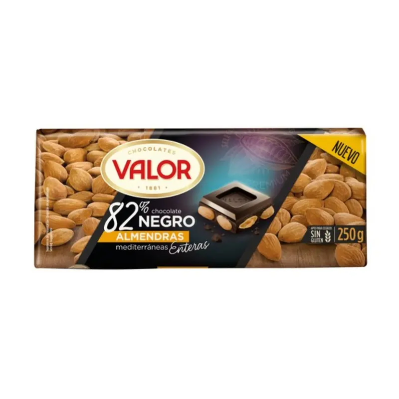 CHOCOLATE VALOR NEGRO ALMENDRA 250G