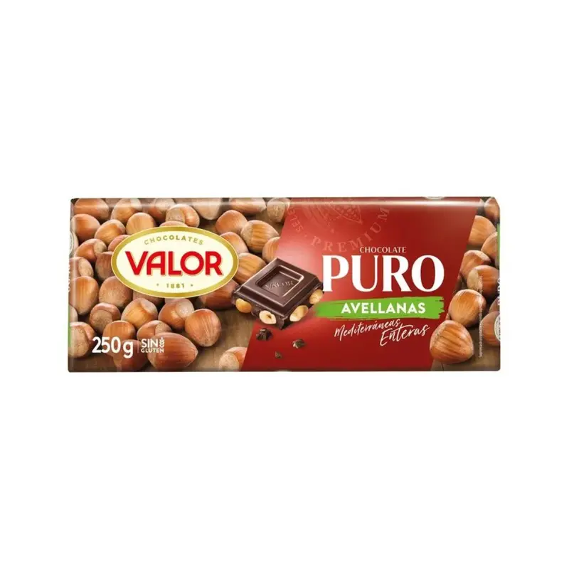 CHOCOLATE VALOR PURO AVELLANA 250 GRS.