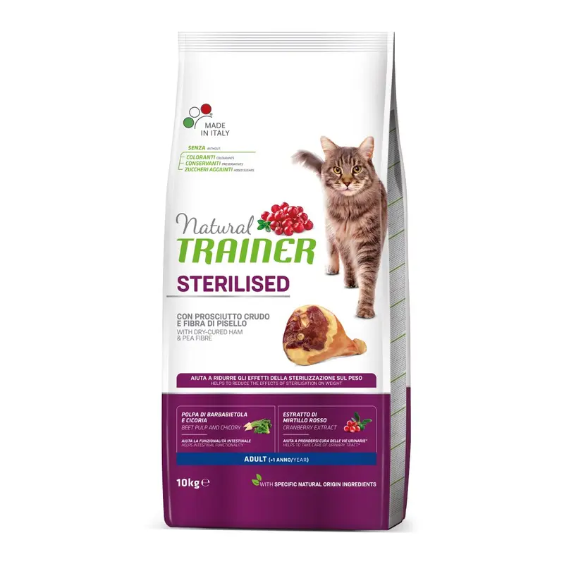 Cibo per gatti sterilizzati con prosciutto 10 kg