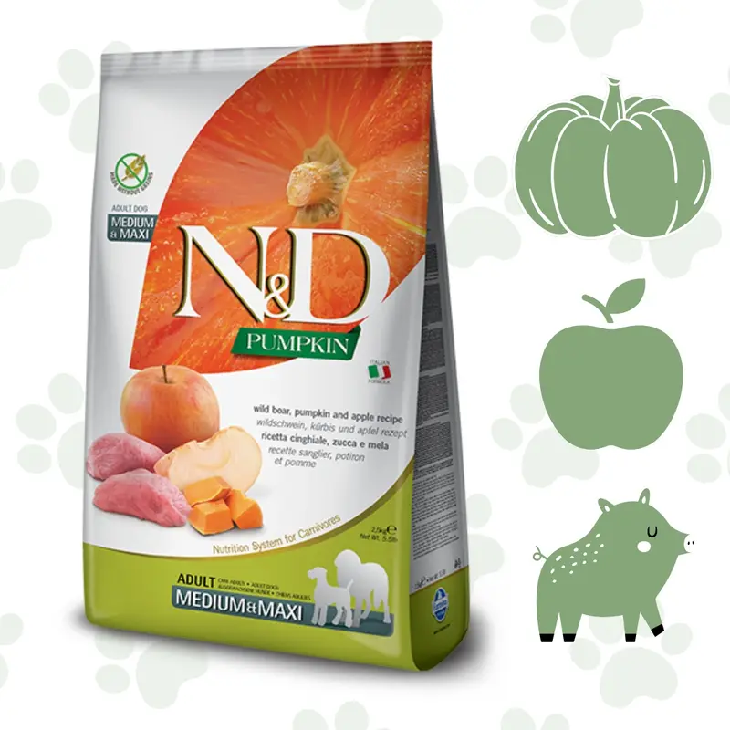 Cinghiale Zucca Mela per Cani Taglia media 12kg - Farmina crocchette