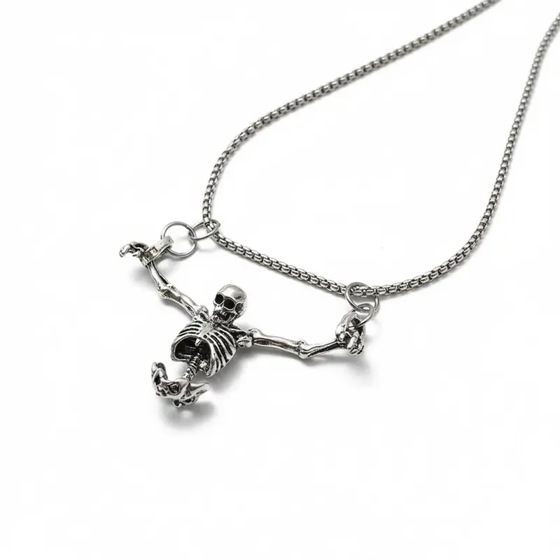 Collar Calavera Retro Punk – Aleación Galvanizada Estilo Gótico y Unisex