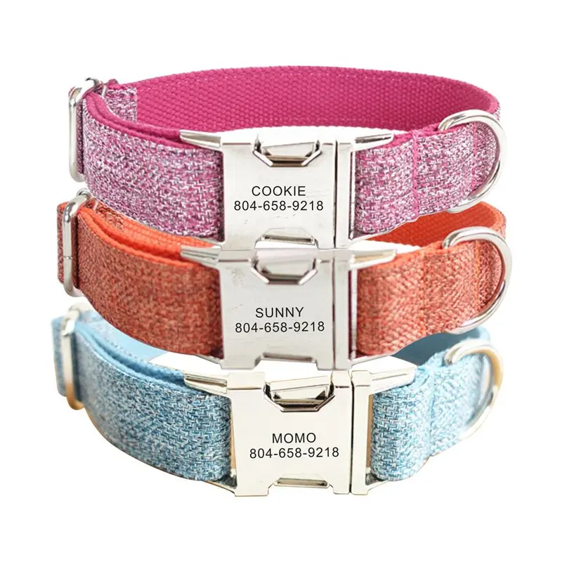Collar personalizado para perro. Con placa de identificación y grabado gratis.