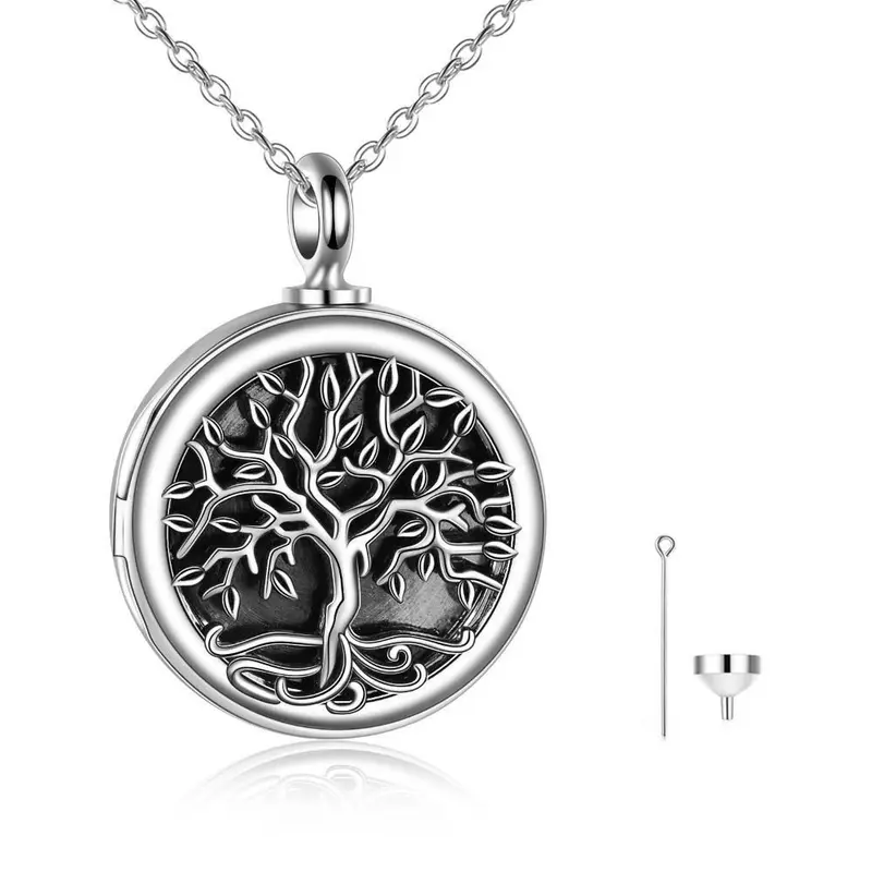 Collar Relicario Árbol de la Vida – Urna de Plata 925 para Cenizas o Recuerdos