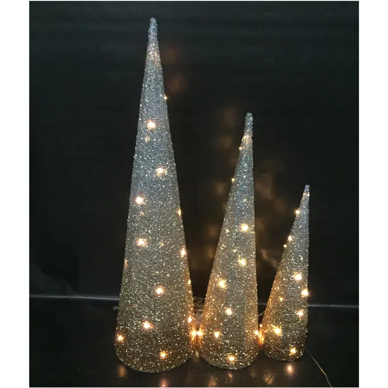Cono glitter con led - Cono di Natale